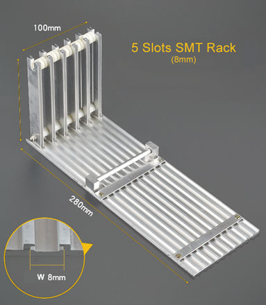 Aluminum rack with five 8mm slots